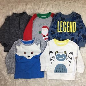 5 toddler boy sweaters bundle lot size 2T